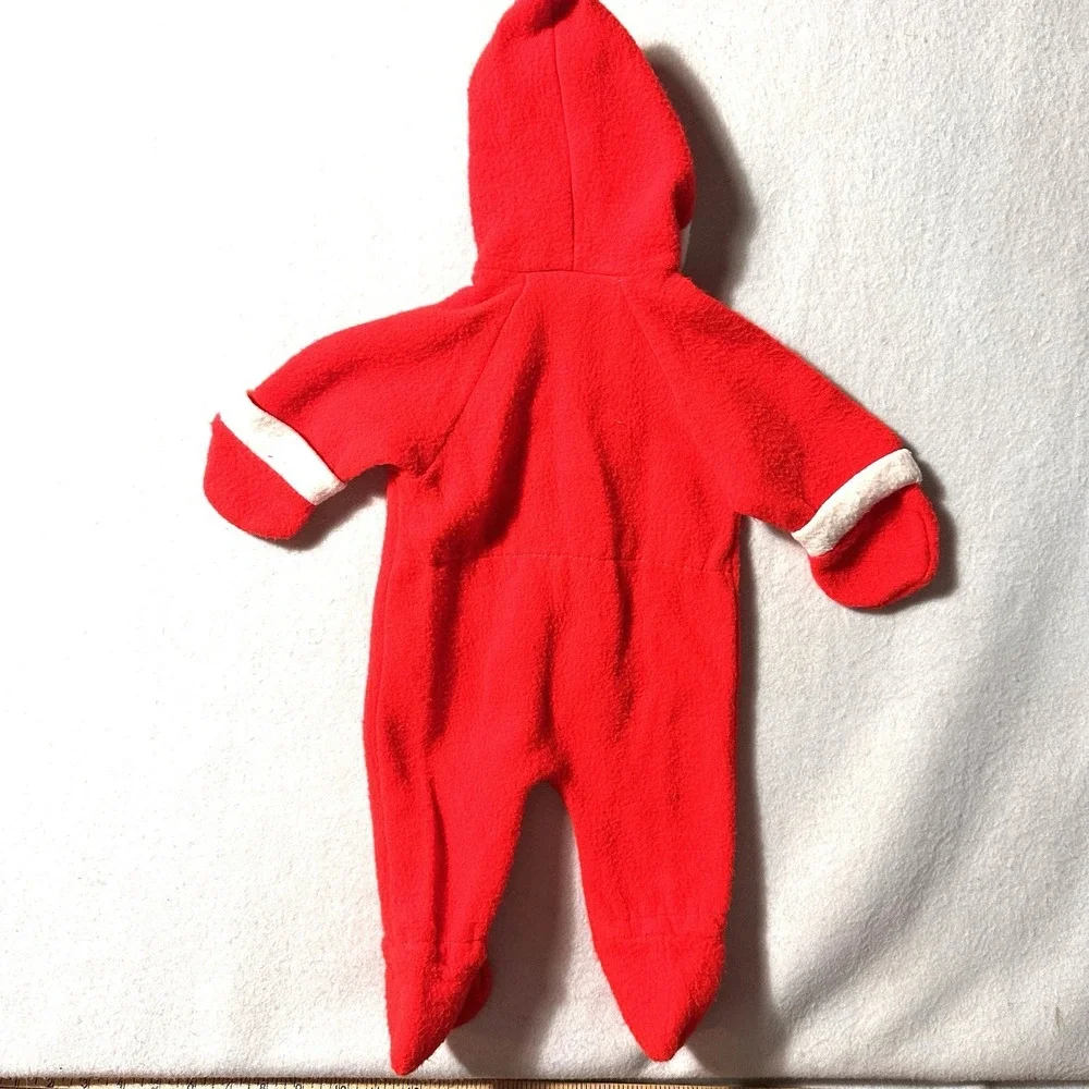 Vintage Toddle Time 0-9 Months Christmas MCM‎ Red Santa Bunting Zip JC Penny
